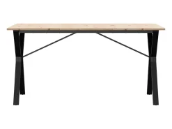 Mesa de comedor con estructura en Y 160x80x75 cm madera maciza de pino acero