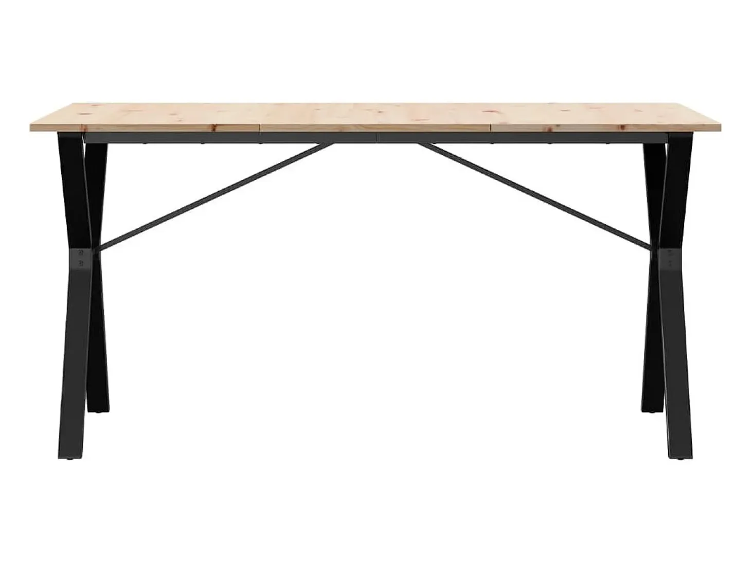 Mesa de comedor con estructura en Y 160x80x75 cm madera maciza de pino acero