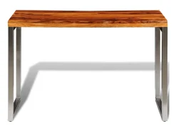 Mesa de comedor con patas de acero y madera maciza de sheesham ES931100