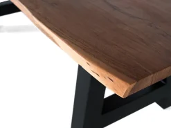 Mesa de comedor con tapa de madera de acacia y base de metal 200cm