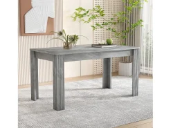 Mesa de comedor contemporánea - 116 x 65 x 75 cm - cuatro patas - aspecto hormigón - tablero de partículas - gris
