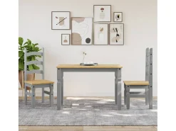 Mesa de comedor Corona madera maciza de pino gris 112x60x75 cm