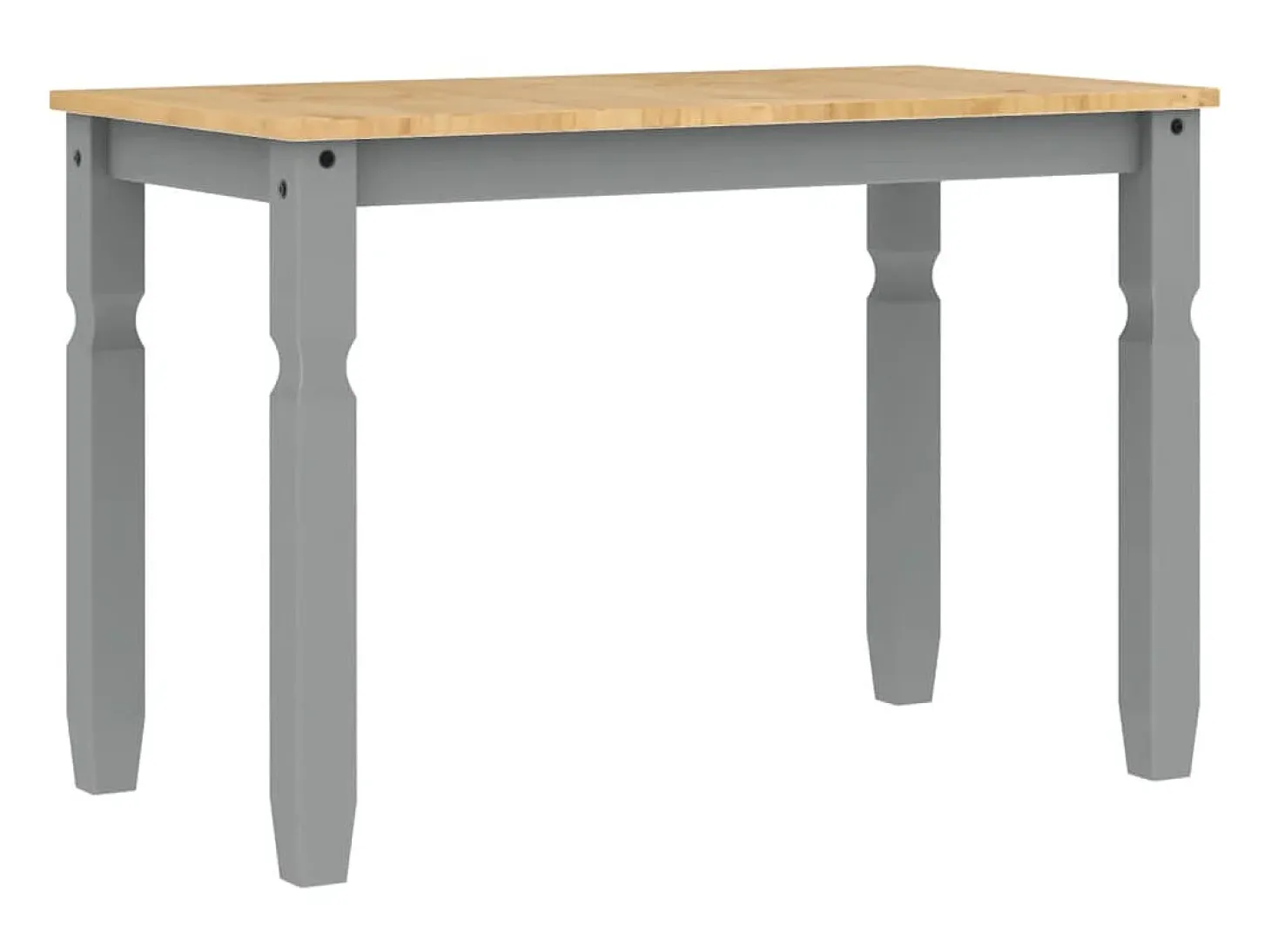 Mesa de comedor Corona madera maciza de pino gris 112x60x75 cm