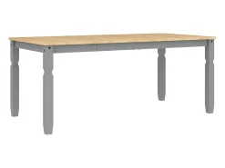 Mesa de comedor Corona madera maciza de pino gris 180x90x75 cm ES360486