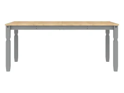 Mesa de comedor Corona madera maciza de pino gris 180x90x75 cm ES360486