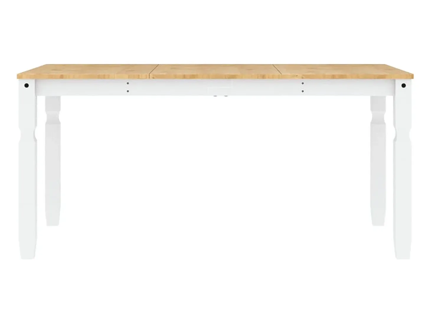 Mesa de comedor Corona madera maciza pino blanco 160x80x75 cm ES971447