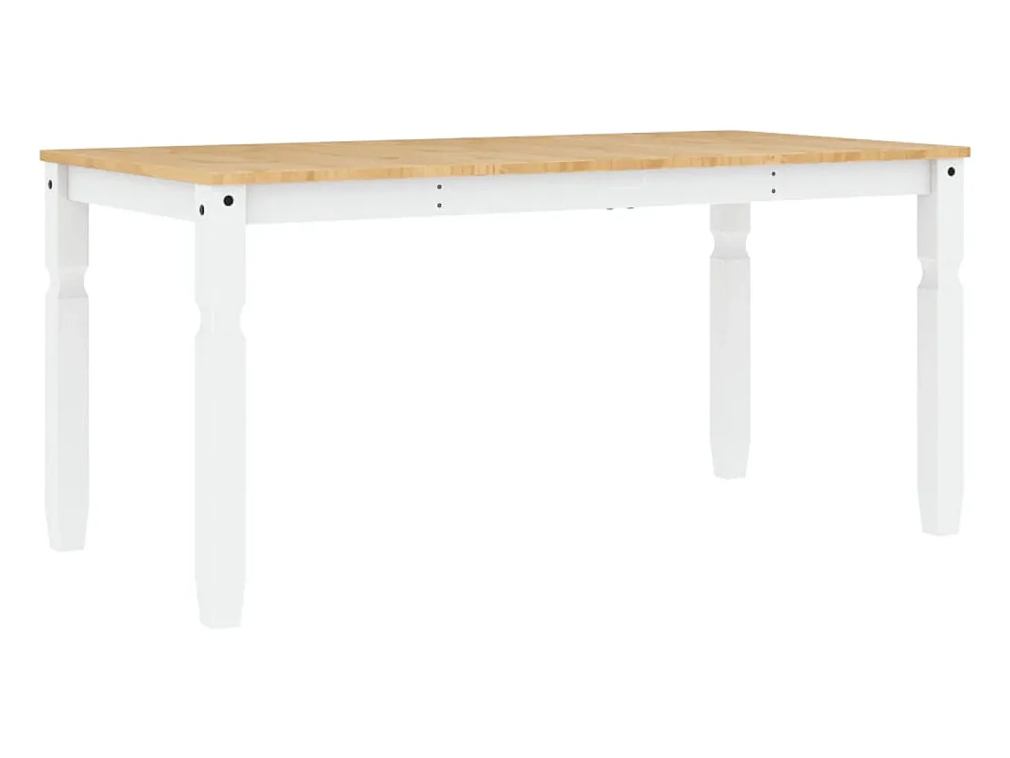 Mesa de comedor Corona madera maciza pino blanco 160x80x75 cm ES971447