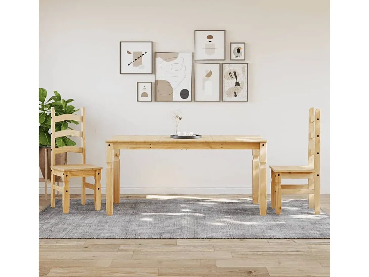 Mesa de comedor Corona madera maciza de pino 160x80x75 cm ES230670