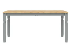 Mesa de comedor Corona madera maciza de pino gris 160x80x75 cm