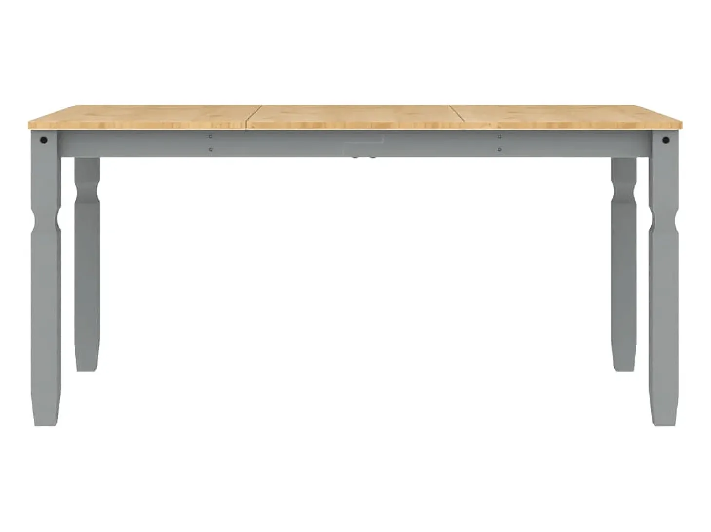 Mesa de comedor Corona madera maciza de pino gris 160x80x75 cm