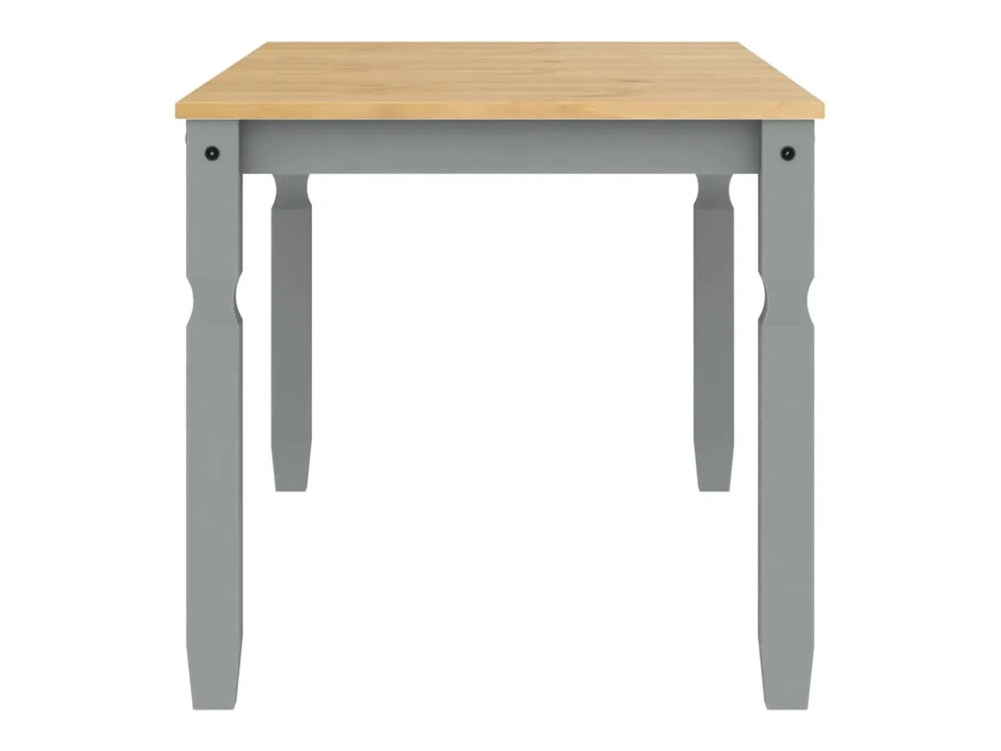 Mesa de comedor Corona madera maciza de pino gris 160x80x75 cm