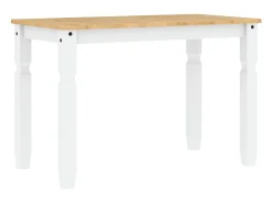 Mesa de comedor Corona madera maciza pino blanco 112x60x75 cm
