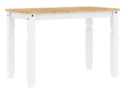Mesa de comedor Corona madera maciza pino blanco 112x60x75 cm