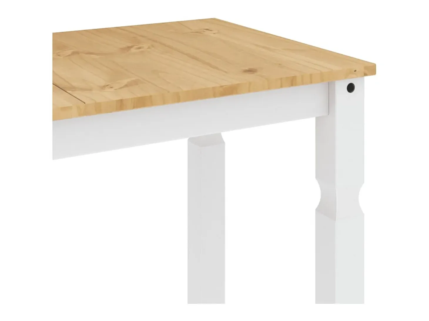 Mesa de comedor Corona madera maciza pino blanco 180x90x75 cm