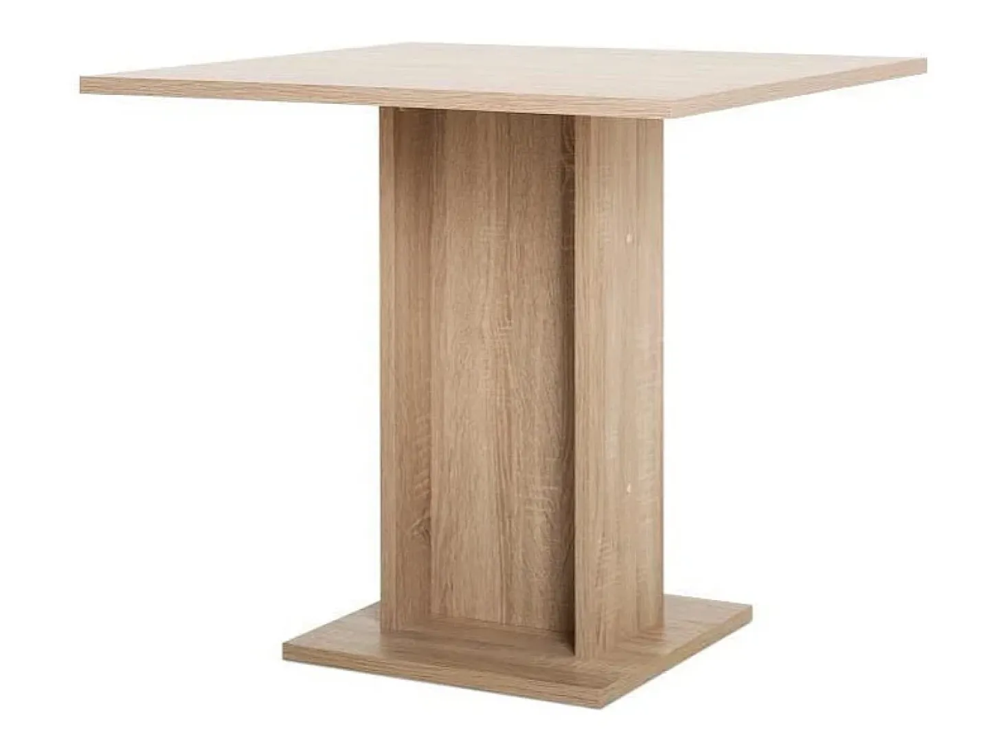 Mesa de comedor cuadrada Gustave 80x80 cm decoración roble, 2-4 personas, pata central, estilo clásico, fabricación europea