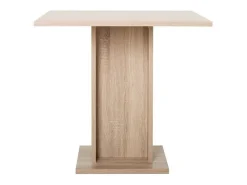 Mesa de comedor cuadrada Gustave 80x80 cm decoración roble, 2-4 personas, pata central, estilo clásico, fabricación europea