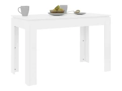 Mesa de comedor de aglomerado blanco brillante 120x60x76 cm