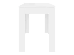 Mesa de comedor de aglomerado blanco brillante 120x60x76 cm