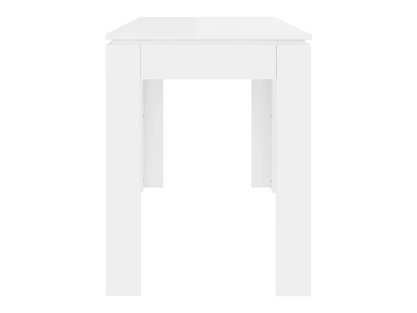 Mesa de comedor de aglomerado blanco brillante 120x60x76 cm