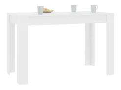 Mesa de comedor de aglomerado blanco 120x60x76 cm