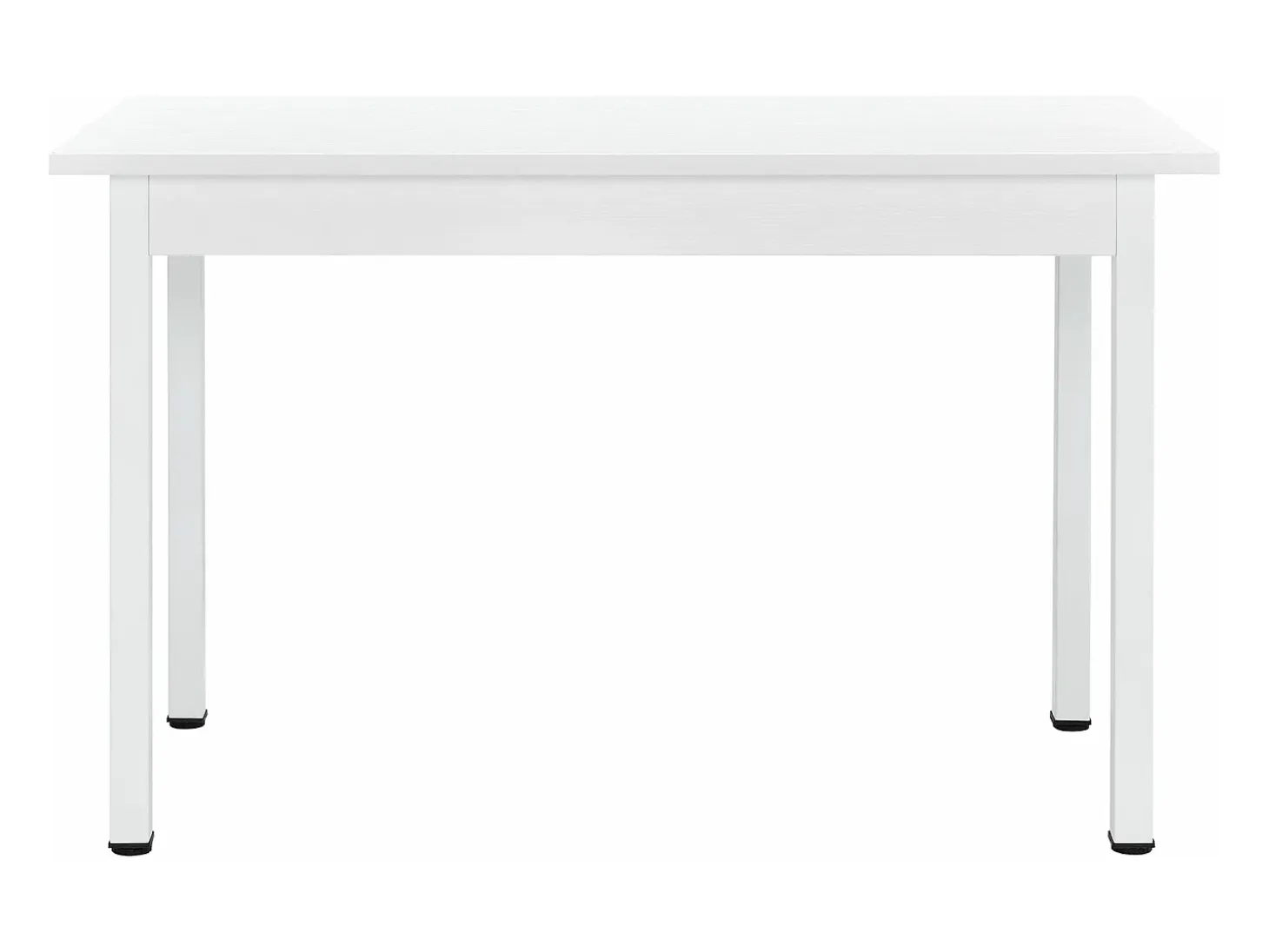 Mesa de comedor de cocina MDF con chapa de acero 120 cm x 60 cm x 75 cm blanca 03_0004293