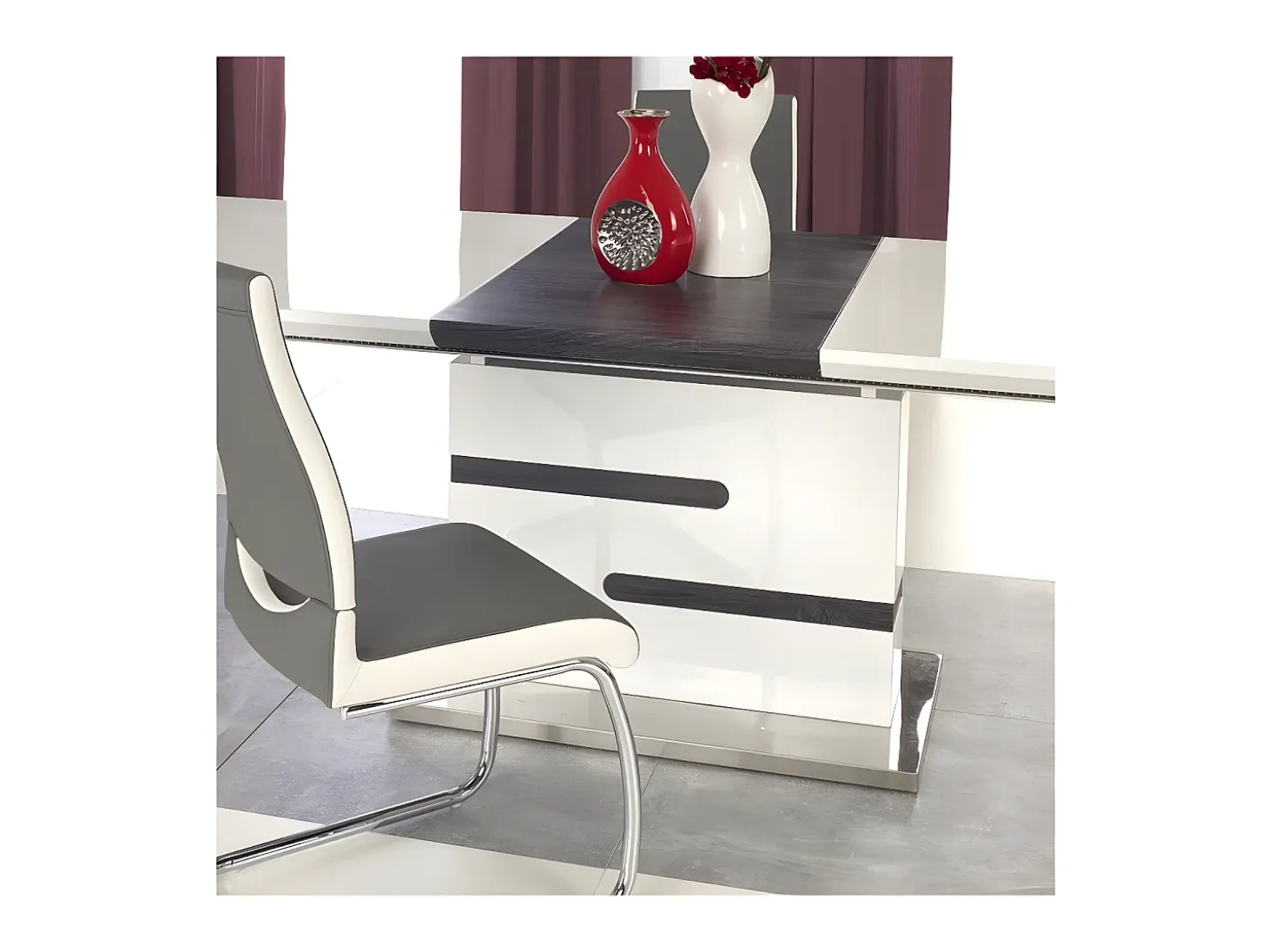 Mesa de comedor de diseño blanca y gris Ragnar