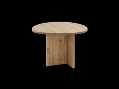 Mesa de comedor de forma orgánica de madera de abeto maciza Decowood en tono nogal de 100x75cm - MUR - DECOWOOD