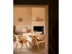 Mesa de comedor de forma orgánica de madera de abeto maciza Decowood en tono natural de 142,9x75cm - MUR - DECOWOOD