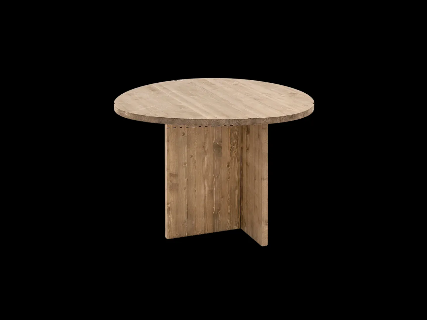 Mesa de comedor de forma orgánica de madera de abeto maciza Decowood en tono roble oscuro de 100x75cm - MUR - DECOWOOD