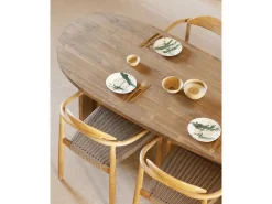 Mesa de comedor de forma orgánica de madera de abeto maciza Decowood en tono roble oscuro de 182,9x75cm - MUR - DECOWOOD