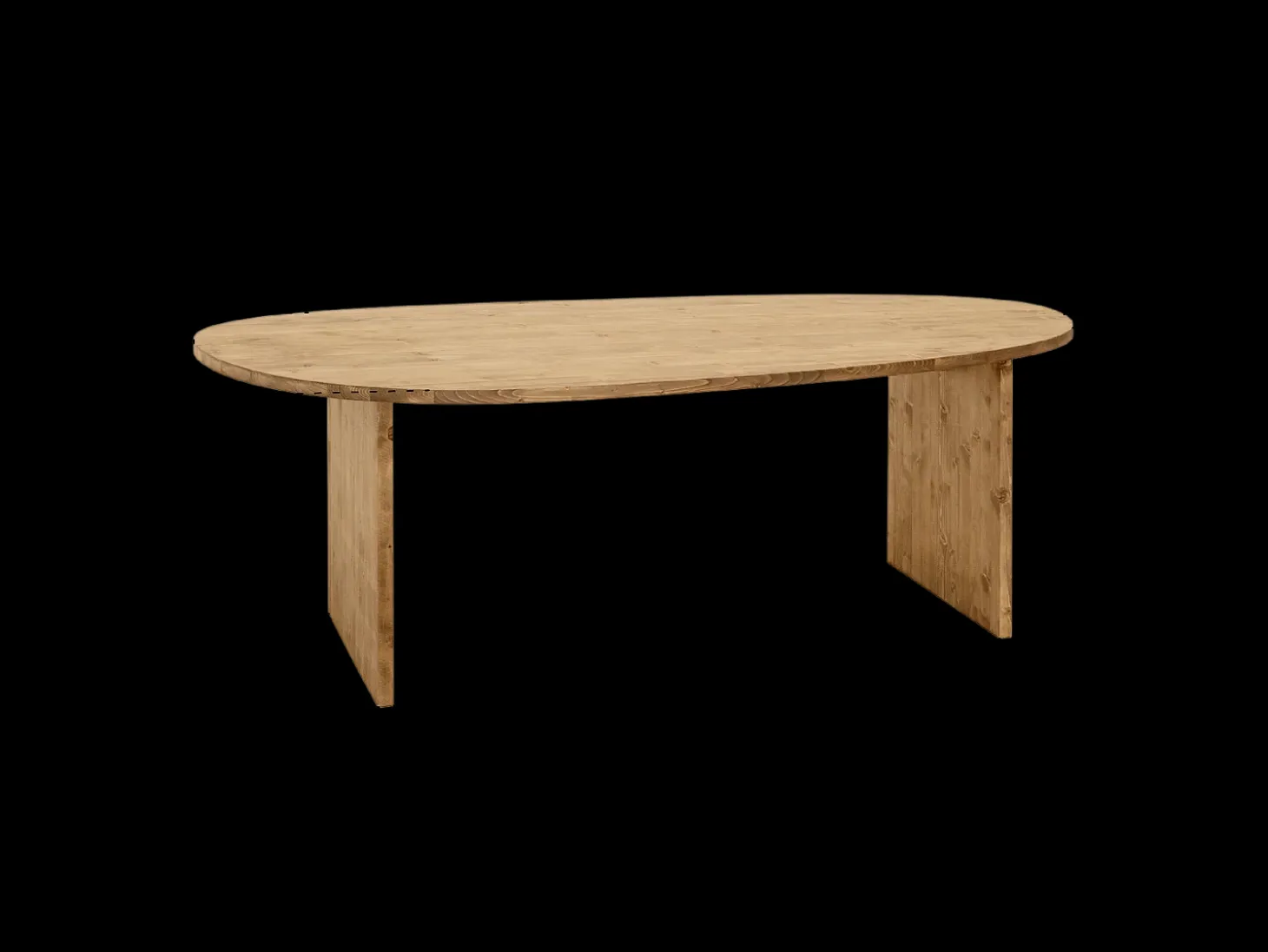 Mesa de comedor de forma orgánica de madera de abeto maciza Decowood en tono roble oscuro de 182,9x75cm - MUR - DECOWOOD