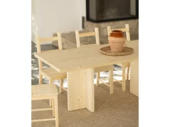 Mesa de comedor de madera maciza en tono natural 160x75cm - TENA - DECOWOOD