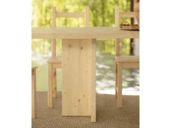 Mesa de comedor de madera maciza en tono natural 160x75cm - TENA - DECOWOOD