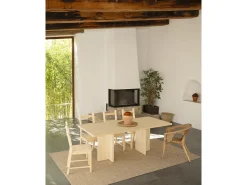 Mesa de comedor de madera maciza en tono natural 160x75cm - TENA - DECOWOOD