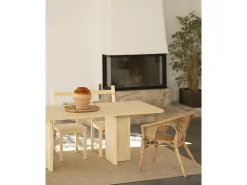 Mesa de comedor de madera maciza en tono natural 160x75cm - TENA - DECOWOOD