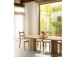Mesa de comedor de madera maciza en tono roble oscuro 160x75cm - TENA - DECOWOOD