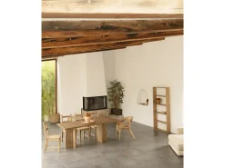 Mesa de comedor de madera maciza en tono roble oscuro 160x75cm - TENA - DECOWOOD