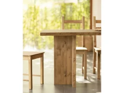 Mesa de comedor de madera maciza en tono roble oscuro 160x75cm - TENA - DECOWOOD