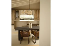Mesa de comedor de madera maciza de abeto rectangular Decowood en tono negro de 160x75cm en tono negro - KYOTO - DECOWOOD