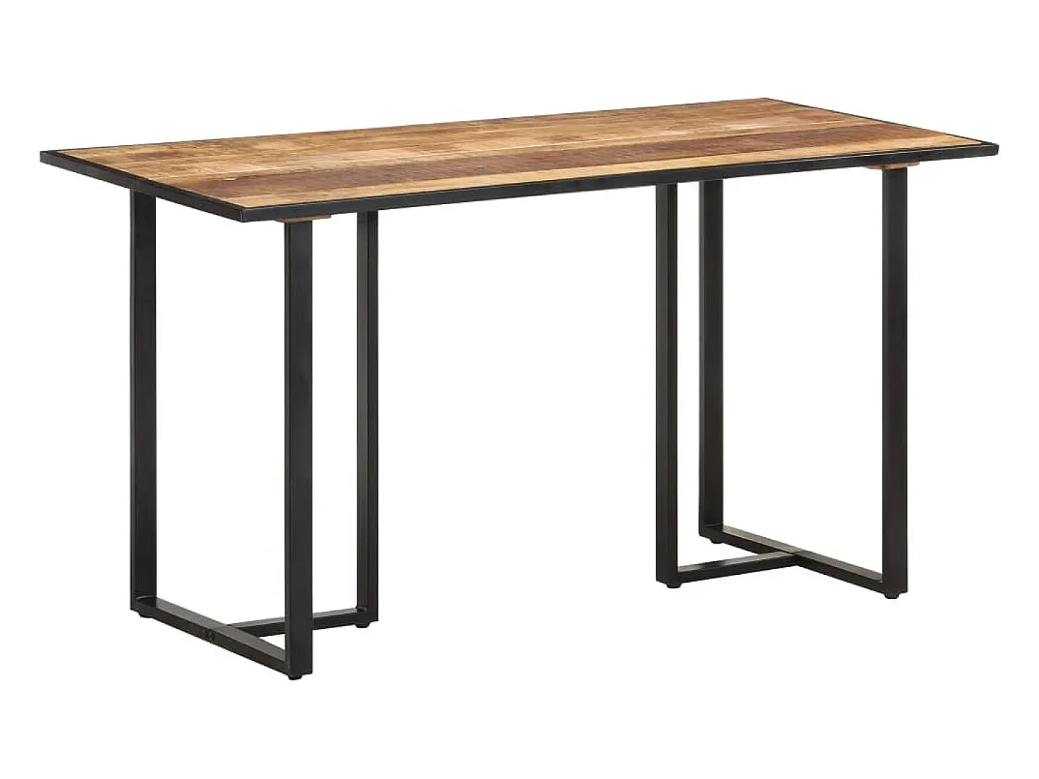 Mesa de comedor de madera maciza de mango rugosa 140 cm