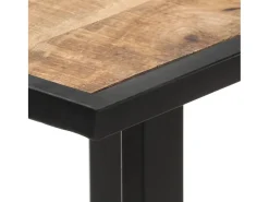 Mesa de comedor de madera maciza de mango rugosa 140 cm