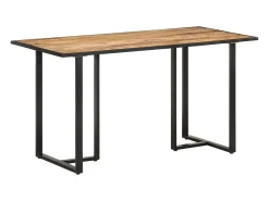 Mesa de comedor de madera maciza de mango rugosa 140 cm