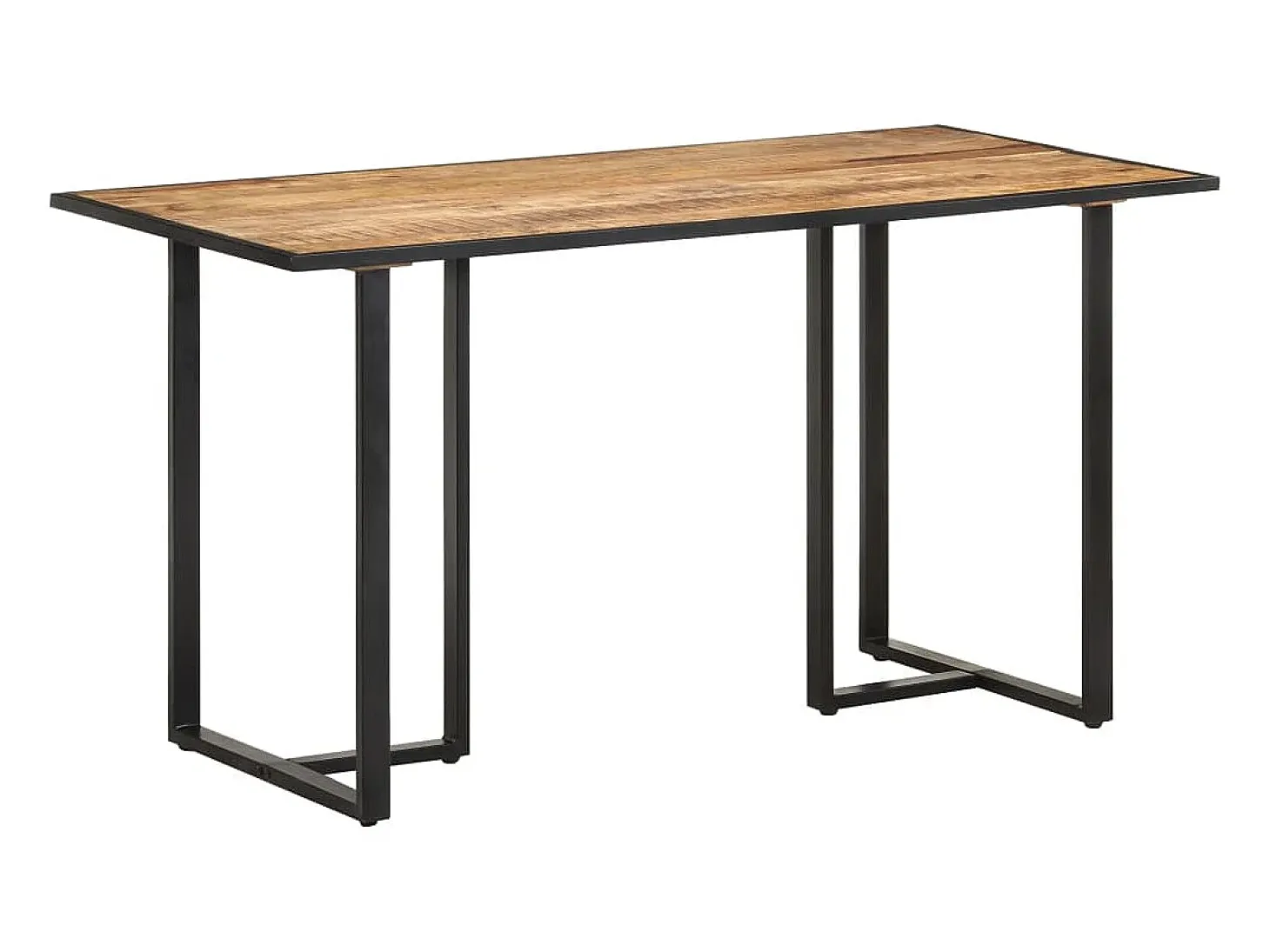Mesa de comedor de madera maciza de mango rugosa 140 cm