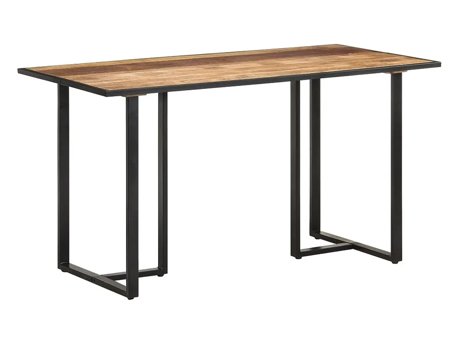 Mesa de comedor de madera maciza de mango rugosa 140 cm