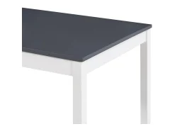 Mesa de comedor de madera de pino blanco y gris 180x90x73 cm ES525253