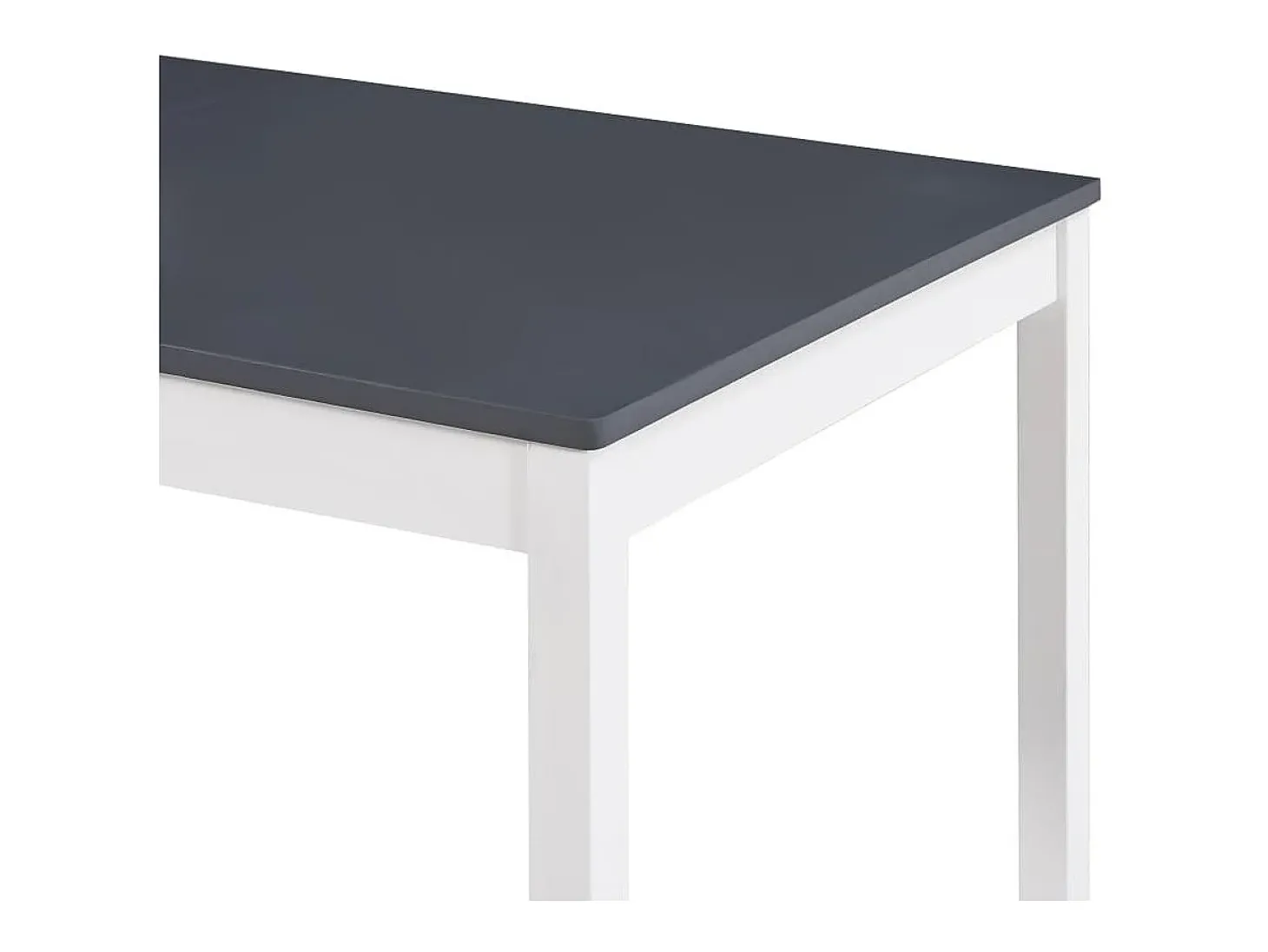 Mesa de comedor de madera de pino blanco y gris 180x90x73 cm ES525253