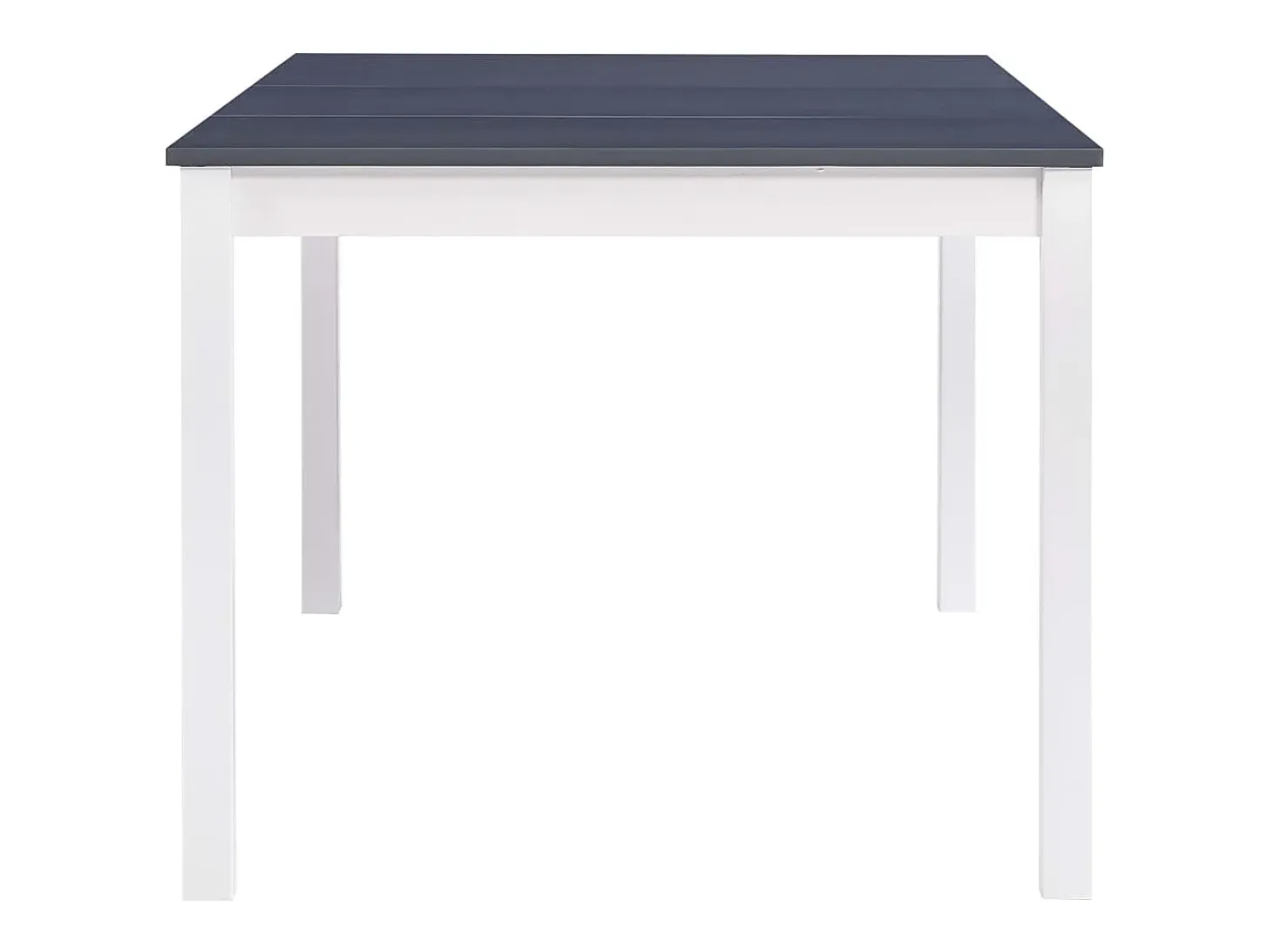 Mesa de comedor de madera de pino blanco y gris 180x90x73 cm ES525253