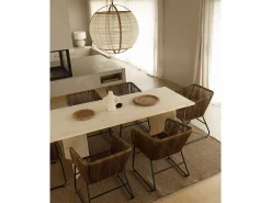 Mesa de comedor de madera maciza de abeto rectangular Decowood en tono natural de 180x75cm en tono natural - KYOTO - DECOWOOD