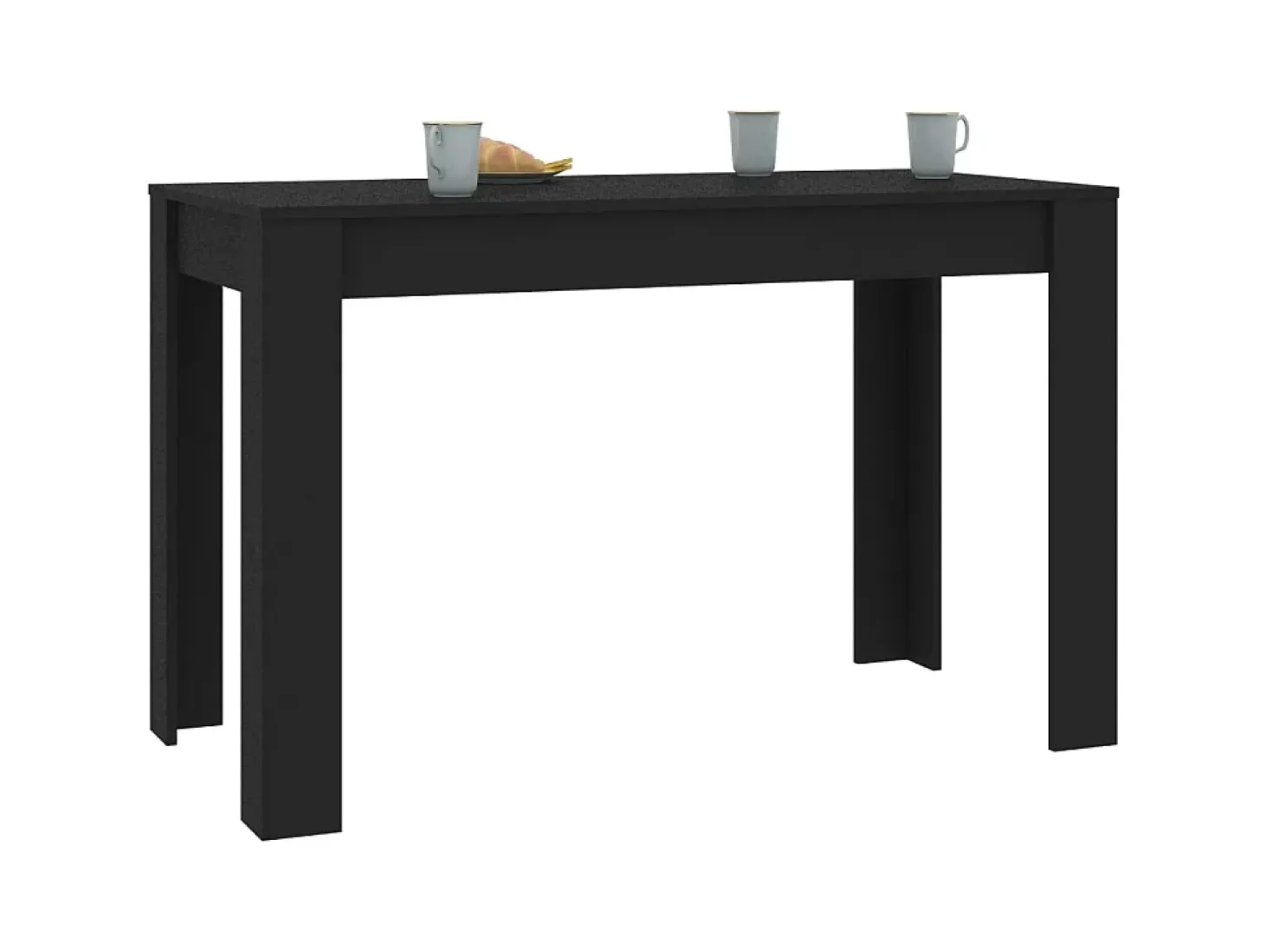 Mesa de comedor de madera contrachapada negro 120x60x76 cm ES252514