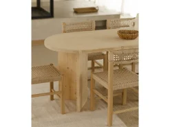 Mesa de comedor de madera maciza de abeto ovalada Decowood en tono roble medio de 180x75cm en tono roble medio - OSAKA - DECOWOOD